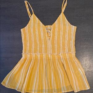 Gold & White striped Tank- Size Small